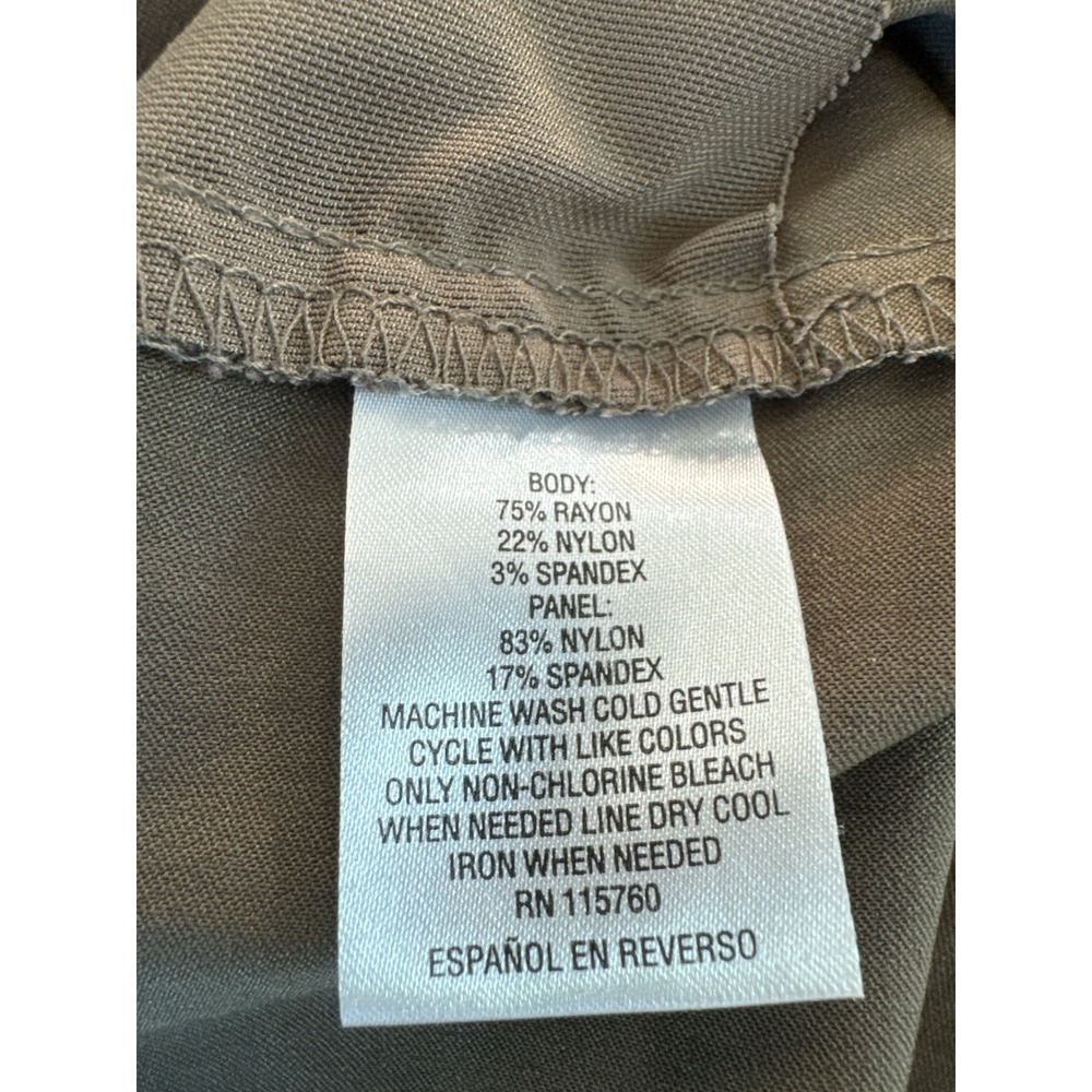 JM Collection Stretch Taupe Career Pants Wide Waistband Stud Detail‎ Size M - Picture 8 of 9